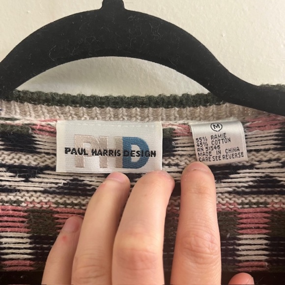 Vintage Paul Harris Design Ramie Cotton Floral Rose Pattern Cardigan - Picture 2 of 4